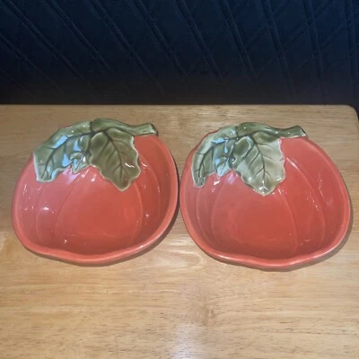 2 BHG Harvest Fall Pumpkin Display Soup Cereal Bowl Entry Way Catch Home Decor - Image 1 of 4