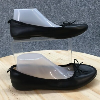 Cat & Jack Shoes Youth 4 Slip On Ballet Flats Black Faux Leather Comfort Round - Image 1 of 4