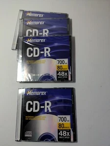 4 Memorex CD-R 700 MB 80 Minute 48x Multi Speed in Jewel Case 3 New Sealed - Picture 1 of 1