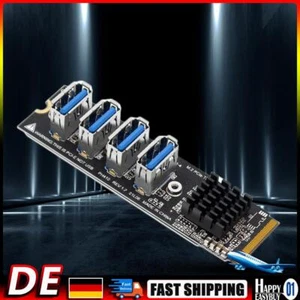 M.2 Mkey auf 4 PCI-E-Riser-Karte, Mini-USB3.0-Multiplikator-Hub-Adapter für Desk - Bild 1 von 12
