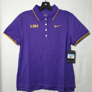 LSU Tigers Polo Shirt Women's Medium Purple Dri-Fit Short Sleeve NWT - Picture 1 of 12