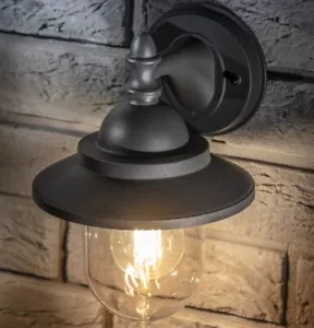 CGC Dark Grey Fisherman Outdoor Wall Light Vintage Lantern Coach Door Retro UK - Picture 1 of 11