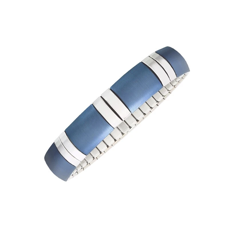 MAGNETIX - Herrenarmband 5482 Flexi Edelstahl-Kupfer-Blau (B.12mm) Magnetschmuck - Bild 1 von 1