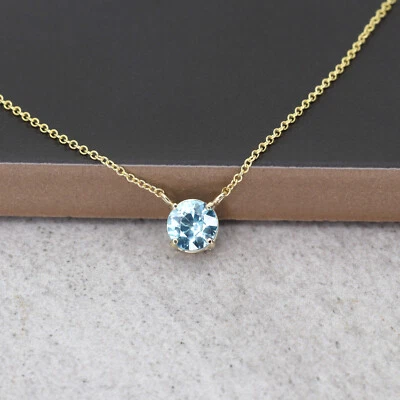 Collar de circonitas azules 14k 6,0 mm Foto 1 de 4