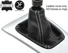 WHITE STITCH MANUAL GENUINE LEATHER SHIFT BOOT FITS SAAB 9-3 93 2002-2016