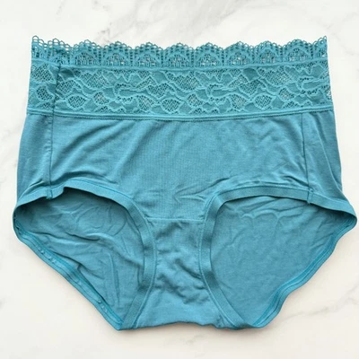 Soma Embraceable Super Soft Enchanting Lace Modern Brief Panty Blue Size XS/S - Image 1 of 4
