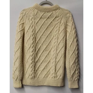 STANDUN OLD IRISH WOOL HANDKNIT CREW NECK SWEATER - Bild 1 von 6