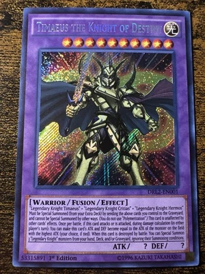 Timaeus the Knight of Destiny LP 1st Edition DRL2-EN001 - Image 1 of 2