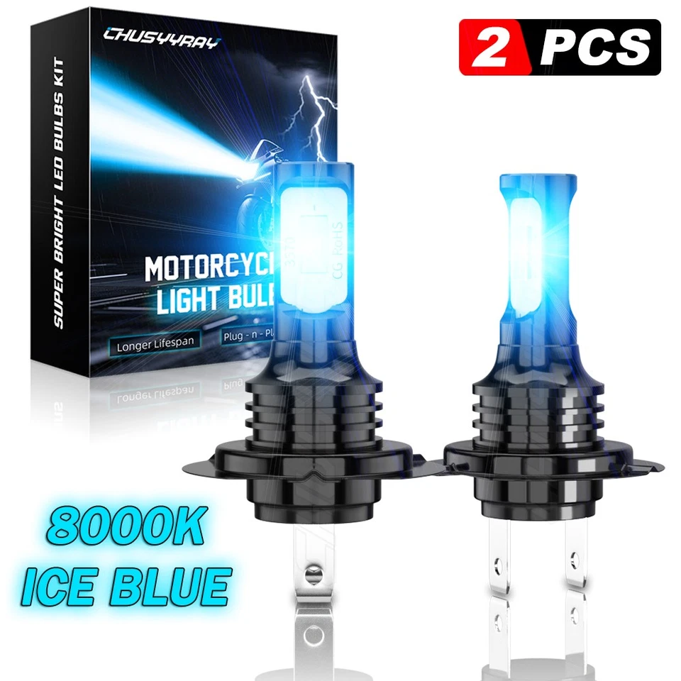 For Yamaha YZF-R6 YZF-R1 Ice Blue H7 LED Motorcycle Headlight Bulbs Kit YHL - Image 1 of 4