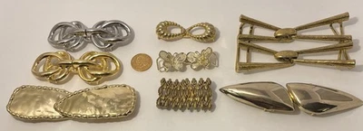 Vintage Estate Gold & Silver Toned Metal 2pc Belt Buckles Lot of 8 - Image 1 of 4