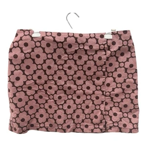 Urban Outfitters Mini Skirt Womens XL Mauve Wine Floral Cotton Blend Zips Retro - Bild 1 von 8