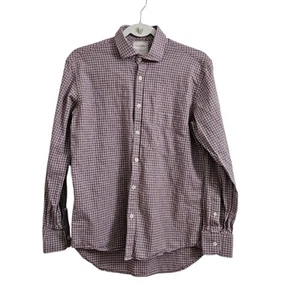 Billy Reid Shirt Mens Small Red Plaid Check Button Down Long Sleeve Standard Cut - Imagen 1 de 8