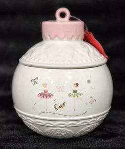 Sugar Plum Fairies Ornament Christmas Cookie Jar 7.7" Ceramic Treats Canister - Picture 1 of 14