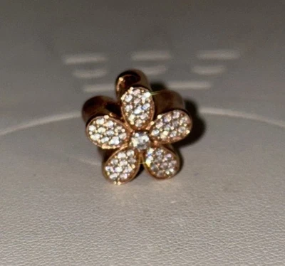 Pandora Oro Rosa Deslumbrante Flor Margarita Pavé Transparente Circonita Dije #781480CZ Foto 1 de 4