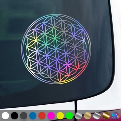 Flower Of Life Decal Mandala Geometry Rainbow Sticker Car Truck Gift Idea - Image 1 of 4
