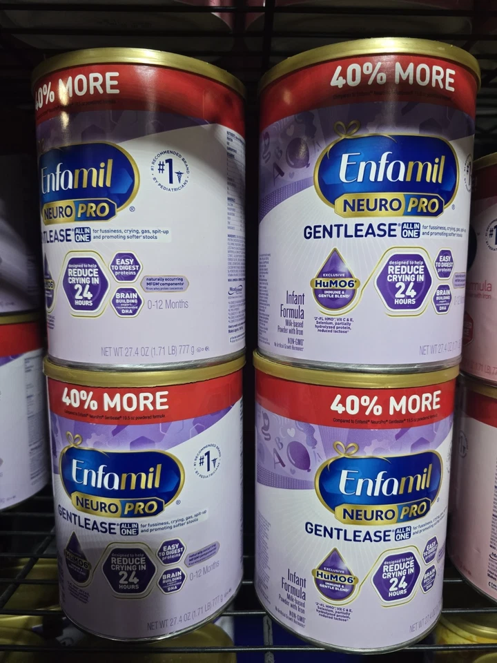 LOTE DE 4 Enfamil NeuroPro Gentlease Formula-27,4 OZ cada uno Foto 1 de 2