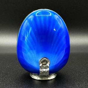 VINTAGE NORWEGISCHER ART DECO SALZSTREUER STERLINGSILBER EMAILLE N. M. THUNE - Bild 1 von 9