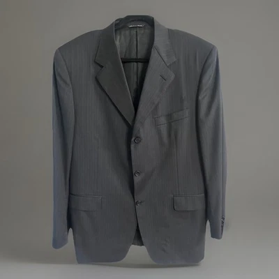 Blazer Canali 3 Botones Para Hombres 56R Negro Rayas Traje Chaqueta Super 120s Foto 1 de 4