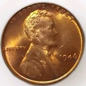 1946 Lincoln Wheat Red Gem Cent-Nice Red Color Strong Eye Appeal - Picture 1 of 5