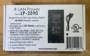 LAN-Power LP-2590 Puerto Único Ultra Alta Potencia 120/240 VCA 90 Vatios Continuo - Imagen 1 de 4