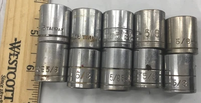 5/8" Sockets Mixed Lot 10 Generic Mechanics 3/8" Drive - Image 1 of 4