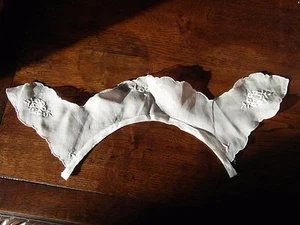 vintage col blanc voile organdie broderie@old collar hand - Picture 1 of 3