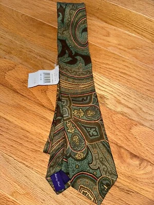 NWT  $235.00  Ralph Lauren Purple Label Hand Made In Italy 100% Linen Tie - Image 1 of 4