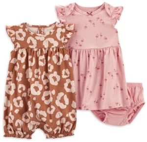 New Toddler Girls - 3 Pc - Romper & Dress Set! - 3-6 Month - Picture 1 of 1