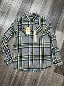 Urban Pipeline Boys Gray, Green & Yellow Plaid Long Sleeve Button Shirt - Picture 1 of 4