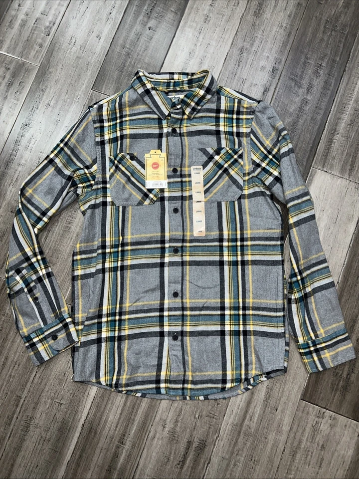 Urban Pipeline мальчиков серый, зеленый и желтый клетку длинным рукавом кнопка рубашка - Изображение 1 из 4