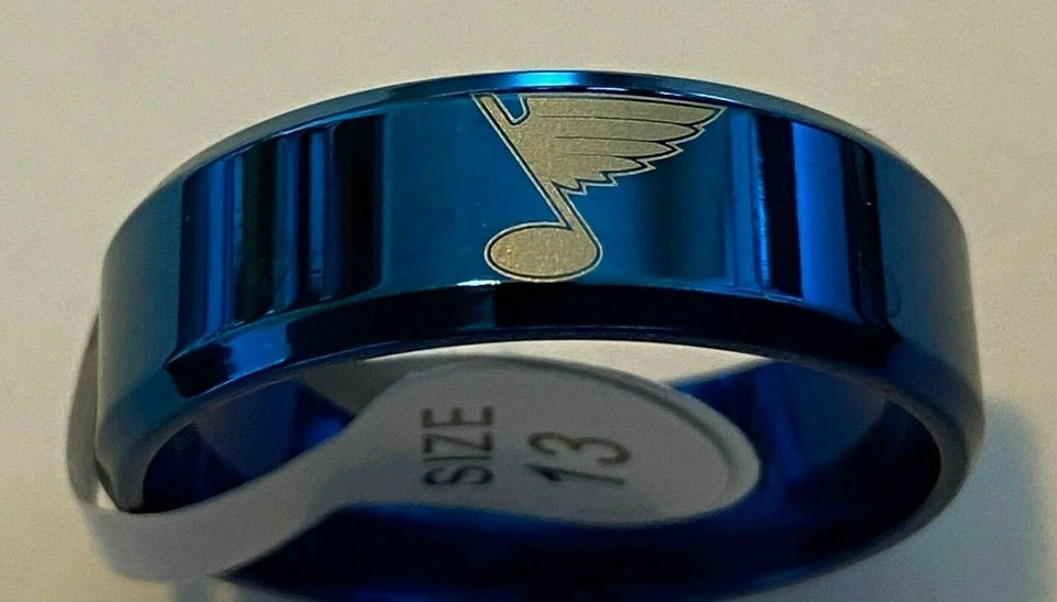 St. Louis Blues Blue titanium Ring sizes 6-13 #bl1  - Image 1 of 1