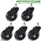 ALL-CARB 5PC 3 inch Office Chair Caster Rubber Swivel Wheels Replacement Set
