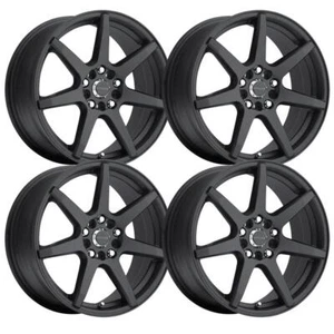 (Set-4) Raceline Evo Black 16X7 5X100/5X114.3 +40mm wheels rims 16 inch - Picture 1 of 2