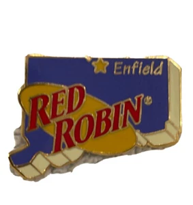 Red Robin Restaurant Enfield Connecticut State Map Outline Pin Rare VHTF Yummm - Picture 1 of 1