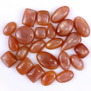 23Pcs 317Cts Natural Peach Moonstone Cabochon Gemstone Lot 28x17 15x15mm#2141 - Picture 1 of 6