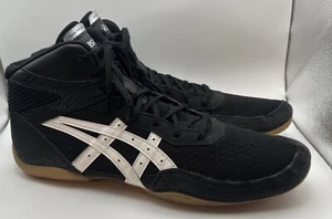 Asics Matflex 7 Wrestling Shoes Men Sz 12 Black High Top Athletic Sport 1081A051 - Picture 1 of 8