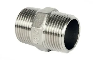 Stainless Steel Equal Hex Nipples : Marine Grade 316 : BSP Threaded - Picture 1 of 13