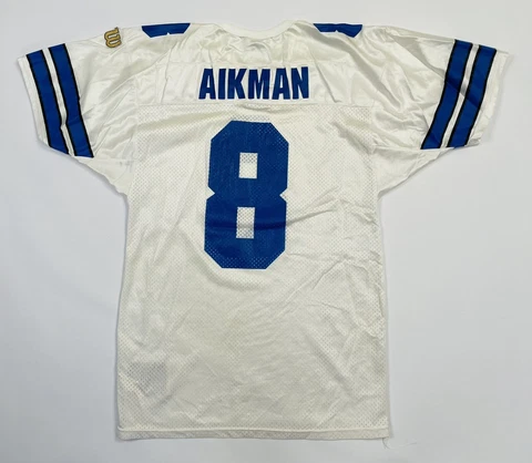 Vintage 90’s Wilson Dallas Cowboys Troy Aikman  Home Jersey Size Large (L 46) Cover