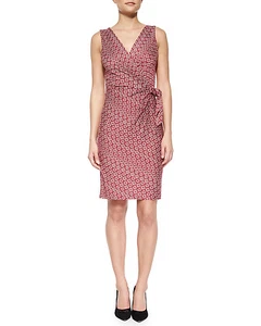 Diane von Furstenberg Medium Purple Dot Diamond DVF Bella S/L Dress $428 NWT 8 - Picture 1 of 12