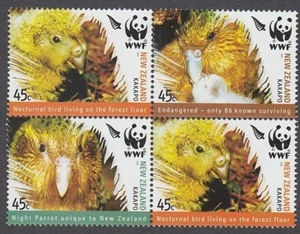 NEW ZEALAND MINT SET 2005 WWF – THE KAKAPO SET x4 (BIRD/PARROT) (ID:NZSB2032M) - Picture 1 of 1