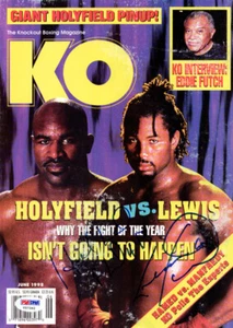 Evander Holyfield & Lennox Lewis Autographed KO Boxing Magazine PSA/DNA #V57392 - Picture 1 of 1