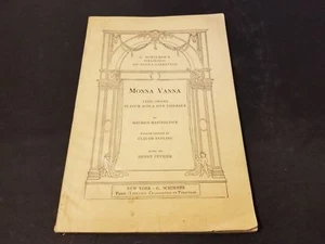 1913 G. Schirmer's Collection Of Opera-Librettos Monna Vanna Lyric Drama Book - Picture 1 of 7