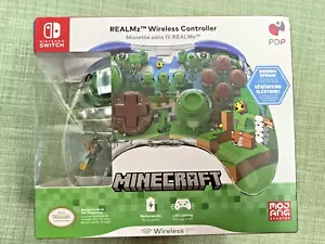 PDP REALMz Wireless Nintendo Switch Controller Minecraft Steve -Forest Biome NEW - Picture 1 of 15
