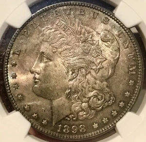 GRANDMASTER MONSTER TONED 1898 NGC MS-63 MORGAN SILVER DOLLAR $1 - Picture 1 of 6
