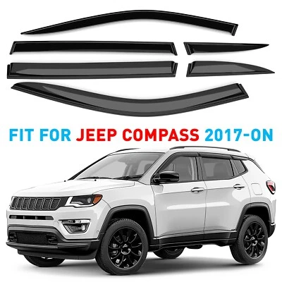 Protectores de lluvia viseras de ventilación para Jeep Compass 2017-2025 Foto 1 de 4