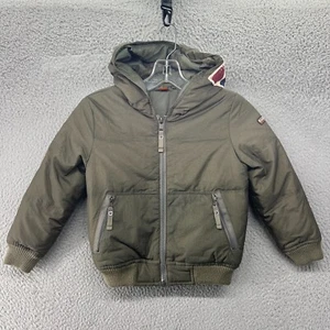 Napapijri Jacket Boys Youth 6 Hoodie Outerwear Puffer Army Green DuckDown - Picture 1 of 15