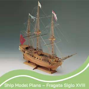Fragata Siglo XVIII Holzschiffsmodell Entwurfspläne | 12 TIF-Dateien | DIGITALE PLÄNE - Bild 1 von 8