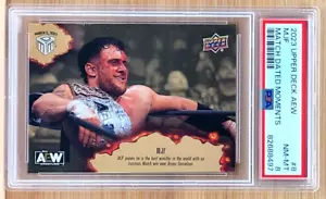 2023 UPPER DECK AEW MATCH DATATO MOMENTI MJF GOLD PSA 8 WWE AEW - Foto 1 di 3