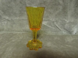 Vetro Ambrato Giallo Vittoriano Taglio Lucido Biedermeier Stelo Petalo Piede - Foto 1 di 4