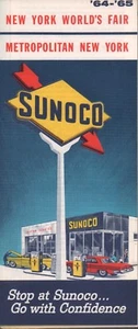 1964 Sunoco Road Map: New York World's Fair Metropolitan New York NOS - Picture 1 of 1